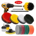 Car Drill Brushes Set Scrubber Cleaning Kit Car Wash Brush Cleaning Tools Polishing Pad Set Power Spin Tub Shower - Sponges, Clo