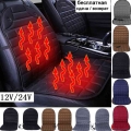 12v/24v Heated Car Seat Cover Heating Electric Car Seat Cushion Hot Keep Warm Universal In Winter Coffee/black/gray/red/blue - A