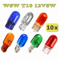 Flytop (10 Pieces/lot) 501 W5w Xenon T10 Glass 12v 5w W2.1x9.5d Single Filament Multiple Colour Car Bulb Lamp - Signal Lamp - Of