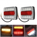 2pcs Rear Led Submersible Trailer Tail Lights Kit 12v 15led Boat Marker Truck Waterproof Lamps Universal For Campers Taillights