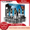 Novsight Car Headlight Bulbs Led H7 H4 H1 H3 H11 H13 9005 9006 9007 Mini Size Decoder Car Light 80w 15000lm 6500k Auto Headlamp