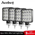 4pcs Car Led Work Light Bar 48w Offroad Work Light 12v Light 4x4 Led Tractor Headlight Spotlight For Truck Atv Suv Boat - Light