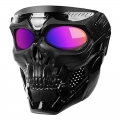 Cool Skull Motorcycle Face Mask With Goggles Modular Goggles Mask Open Face Motorcycle Helmet Moto Casco Cycling Headgear - Cycl