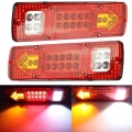 2pcs 24V Red 19 LED Truck Trailer Lorry Brake Stop Turn Rear Tail Light Indicator Trailer Lamp Taillight Car lights|Truck Light