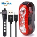 USB Rechargeable Super Bright Bike Rear Tail Light 5 Lighting Modes Easy Install Red Safety Cycling Light Fits on Any Bicycles|B