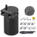 300ml Aluminum Oil Catch Can Kit Reservoir Fuel Tank Engine Polish Baffled Car Universal Oil Catch Can Kit With Adapter Black -