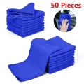 50 pieces Microfiber Car Wash Towel Soft Cleaning Car Care Cloths Wash Towel Duster 9.84'' x 9.84''Inch Microfib