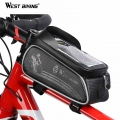 WEST BIKING Bicycle Bag Cycling Top Front Tube Frame Bag Waterproof 6.0 inches Phone Case Storage Touch Screen MTB Road Bike Bag