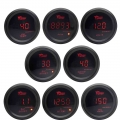 2'' 52MM Boost/Water Temp/Oil Temp/Volt/Tachometer/Oil Pressure Gauge Black Color Digital Red Led + Gauge Pods|Tachomete