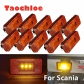 10pcs 24v Amber Led lights for Scania side marker 6 series Heavy Truck for Scania Clearance Lamps truck body parts oem 1737413|