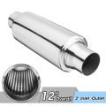 Universal Stainless Steel Car Exhaust Pipe Muffler Resonator 51mm Inlet/outlet Exhaust Tip Tube Silencer - Mufflers - Officemati