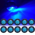 10pcs Waterproof 12V 3LED 3/4" Round Trailer Side Marker Lights Front Rear Trucks Clearance Lights Lamp Blue Bullet|Truck L