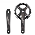 Goldix Riro Bicycle Crankset 104bcd Mountain Bike Square Hole Crank Aluminum Alloy Crank 170/175mm Black 32t 34t 36t 38t 40t 42t