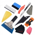 11pcs/set Car Tools Wrap Film Sticker Wrapping Tool Auto Window Foil Squeegee Razor Scraper Cutter Aid Tool Window Tinting - Scr