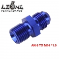 Lzone - Blue Male 6an 6 An Flare To M14x1.5(mm) Metric Straight Fitting An 6 To M14 * 1.5 Port. Adapter Jr-sl816-06-143-011 - En