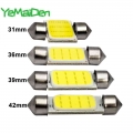 1x Festoon 31mm 36mm 39mm 41mm C5w C10w Led Cob Bulb 12smd 12v 7000k Car Interior Dome Reading Luggage Light Super Bright White