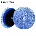 Lucullan Polishing Buffing Disc Pad 150X10mm Soft Microfiber Wax Removal Sponge DA Finishing Foam Pad with Black Hook&Loop|