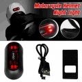 Motorcycle Helmet Cycle Bike Helmet Night Safety Signal Warning Light Led Light Rear Tail Lamp Taillight Rechargeable Waterproof