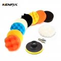 3inch Car Polishing Disc 11Pcs/Set Self Adhesive Buffing Waxing Sponge Wool Wheel Polishing Pad For Car Polisher Drill Adapter|P