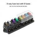 New Universal 4Way/ 6Way/ 8 Way Fuse Box Holder Fuse Block with 8 Standard Fuses for Car Truck Boat Vehicle 12V/24V/32V|Fuses|