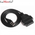 Car 16Pin OBD2 female head to USB cable car driving computer obd adapter cable GPS cable Diagnostic Tool Automobiles Cables|Jump