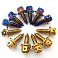 Ti M5x16 Motorcycle Disc Brake Bolt Titanium Bolts Burned Blue Color Hexagon Flange Head Screws Ti Motor Fastener|Nuts & Bol