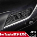 For Toyota RAV4 RAV 4 XA50 2019 2021 2022 ABS Car Door Armrest Panel Window Switch Lift Buttons Covers Trim Interior Accessories