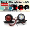 2Pcs Car Truck Trailer LED Side Marker Light White Red Turn Signal Clearance Light Indicator Lamp For Lorry Van Caravans 10 30V|