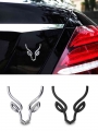 1X 3D Metal Deer Trunk Emblem Badge Decoration Accessories Elk Styling Logo Body Car Stickers For Mercedes benz Audi BNW