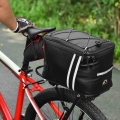 Waterproof Bike Seat Pannier Rack Bag with Thermal Insulation Compartment PU Bicycle Bag Bike Trunk Bag 13L|Bicycle Bags & P