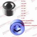 1/16" 1/8" 1/4" 3/8" 1/2" 3/4" 1" NPT Pipe Thread Allen Socket Aluminum Plug|Fuel Supply &