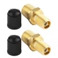 2pcs Abs Brass 1/8" Npt Mpt Brass Air Compressor Tank Fill Valve Tapones Car Wheel Tires Valves Black Gold - Valve Stems &a