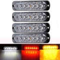 4pcs 12V 6 Led lights Amber/red/white/blue Car Trailer Truck Motorcycle side marker light Turn Light Bar Indicators lamp|Light