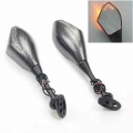 Carbon Fibe Motorcycle Rearview Mirrors LED Turn Signals Lights for Honda CBR 600 RR 2003 2014 CBR1000RR 2004 2005 2006 2007 CBR