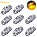 Fuleem 8PCS 2.5"inch Clear Lens Amber LED Truck Trailer Surface Mount Clearance Side Marker Light Lamp 12V 24V Waterproof|