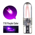 1pcs T10 Purple Color Universal Low Consumption Bright 194 168 W5w Cob Led Canbus Silica Bright Glass License Light Bulbs#288760