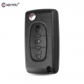 Keyyou For Citroen C1 C2 C4 Picasso C5 C6 3 Buttons Key Fob Remote Case Light Symbol With Badge Ce0536 - Car Key -