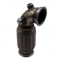 3"inch V Band Downpipe Low Profile 90 Degree w/ Flex Bellow Pipe Stainless|Turbo Chargers & Parts| - ebikpro.com