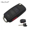 OkeyTech 4 3+1 Panic Buttons Car KEY Remote Flip Key Shell Case fit For Volkswagen Vw Jetta Touareg Golf Passat B5 Folding Blade