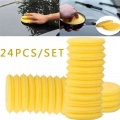 12/24pcs/set Car Cleaning Sponge Pads Polishing Foam Waxing Wax Applicator Polish Washing Pad Car Washing Tool Car Accessories -