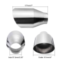Universal Car Exhaust Tip Exhaust Pipe Muffler Dual Wall Rear Pipe Tail Tube 57mm Inlet 101mm Outlet|Mufflers| - ebikpro.