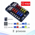 6 Ways 12 Ways Blade Fuse Plastic Cover Block 12V 32V Fuse Box Holder M5 Stud With LED Indicator Light For Auto Car Marine|Fuses