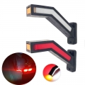 Universal 2pcs Led Neon Stalk Side Marker Light 12v 24v Truck Trailer Position Lamp Waterproof Amber Red White - Truck Light Sys