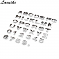 25mm Diy Letters Alphabet Emblem Chrome Car Stickers Digital Badge Automobiles Logo 3d Metal Car Accessories Motorcycle Sticker