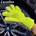 Lucullan Detailer's Preference Chenille Paws Mitt Double Sided Microfiber Interior & Exterior Auto Detailing Cleaning Gl