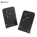 Keyyou 3 Button Smart Card For Renault Clio Logan Megane 2 3 Koleos Scenic Card Case Black Car Key Fob Shell With Small Key - Ca