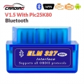 Super Mini ELM327 V1.5 BT OBD2 Auto Diagnostic Tool ELM 327 Works On Android/Windows Elm 327 OBDII Car Adapter|Code Readers &