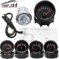 2" 52mm 12v Universal Auto Car Oil Pressure Gauge 0-7bar Oil Press Gauge Led Meter With Sensor For 12v Racing Gauge Black H