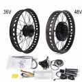 Snow Ebike Conversion Kit 20 24 26in 4.0 Tyre 36v 250w 350w 500w 48v 750w 1000w 1500w Fat Electric Bicycle Brushless Motor Wheel