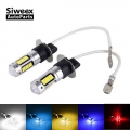 2pcs H3 H1 W5w T10 White 4014 Chips 30 Smd High Power Led Fog Light Headlight Lamps Bulb Lens Dc 12v - Fog Light Bulbs - Officem